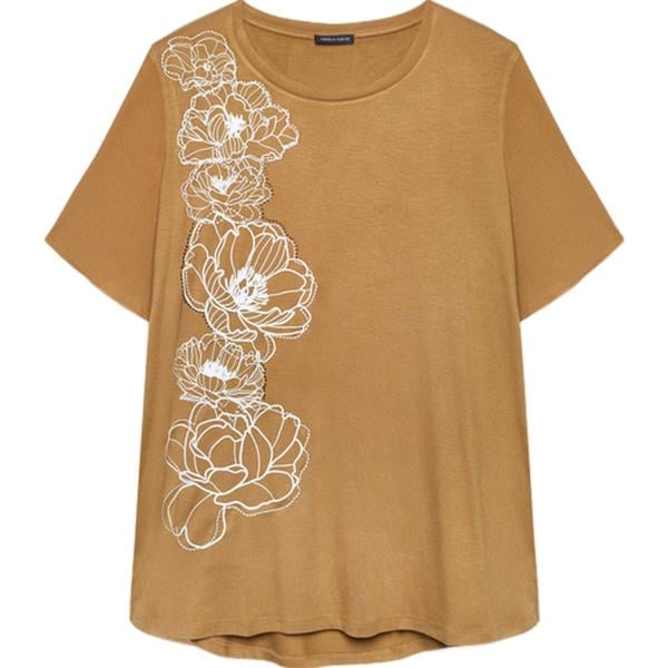 t-shirt Fiorella Rubino marrone a fiori