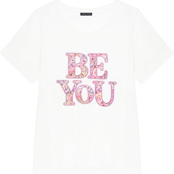 t-shirt Fiorella Rubino bianco con stampe