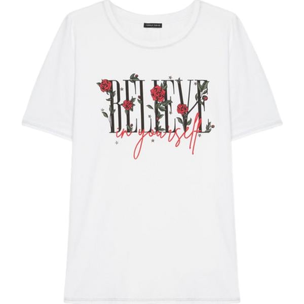 t-shirt Fiorella Rubino bianco con stampe