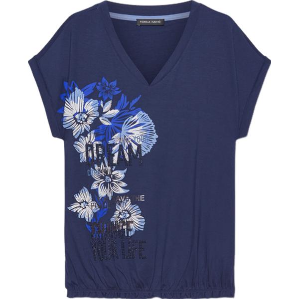 t-shirt Fiorella Rubino blu a fiori