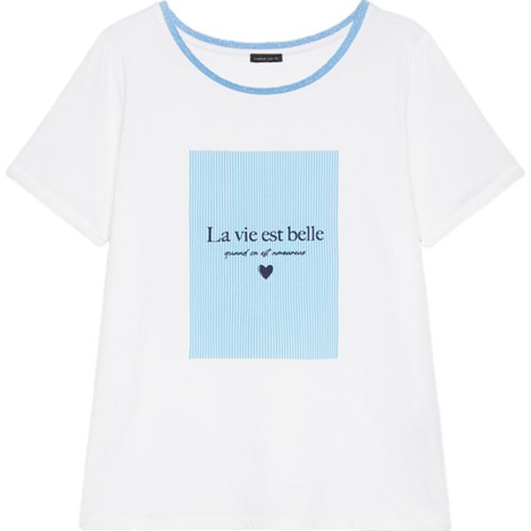 t-shirt Fiorella Rubino bianco con stampe
