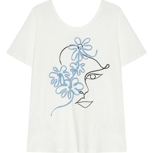 t-shirt Fiorella Rubino bianco a fiori