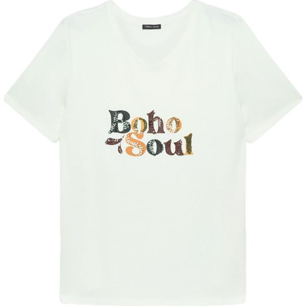 t-shirt Fiorella Rubino bianco con stampe