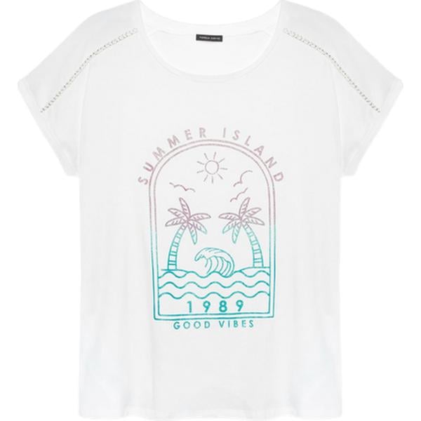 t-shirt Fiorella Rubino bianco con stampe