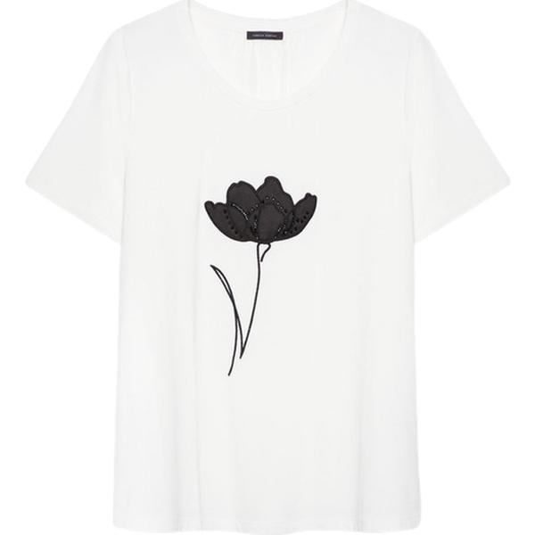 t-shirt Fiorella Rubino bianco con stampe