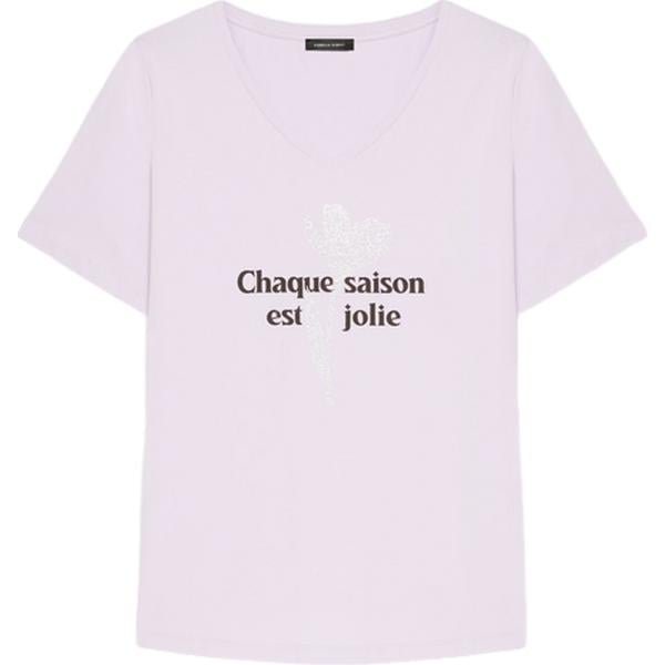 t-shirt Fiorella Rubino rosa con stampe