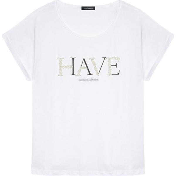 t-shirt Fiorella Rubino bianco con stampe