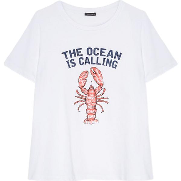 t-shirt Fiorella Rubino bianco con stampe