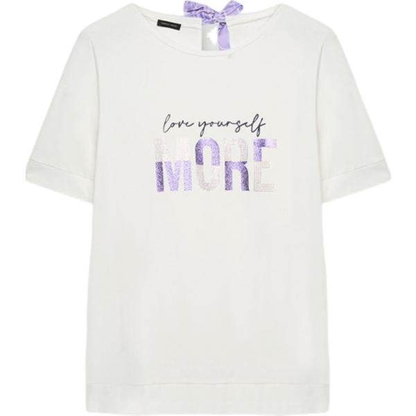 t-shirt Fiorella Rubino bianco con stampe