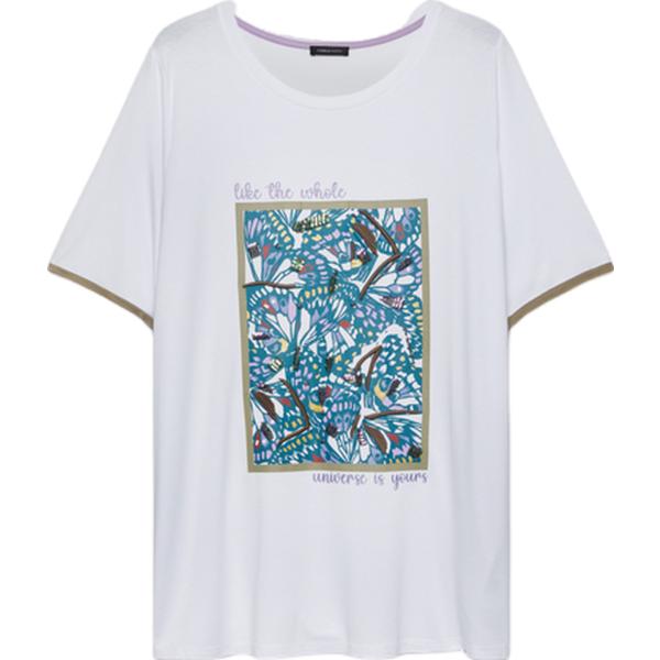 t-shirt Fiorella Rubino bianco con stampe