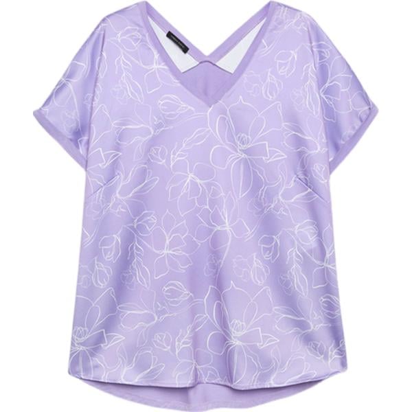 t-shirt Fiorella Rubino viola a fiori