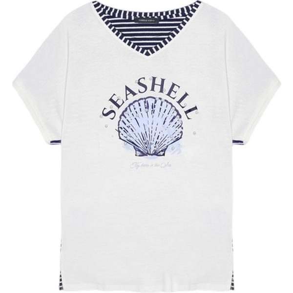 t-shirt Fiorella Rubino bianco con stampe