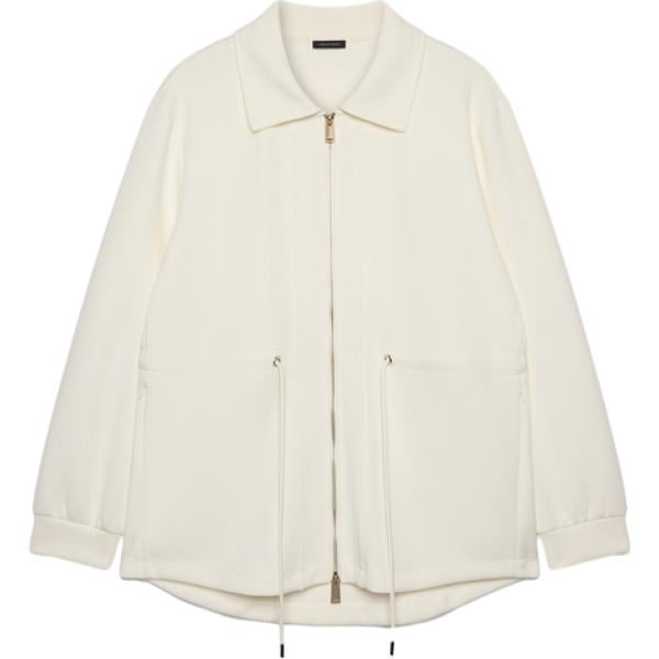 Felpa da donna in bianco neve con zip in cotone Fiorella Rubino