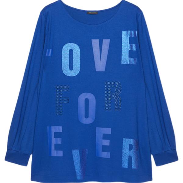 felpe Fiorella Rubino blu con stampe
