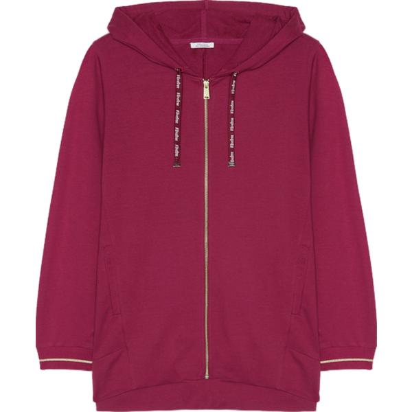 felpe con cappuccio Fiorella Rubino rosso con stampe