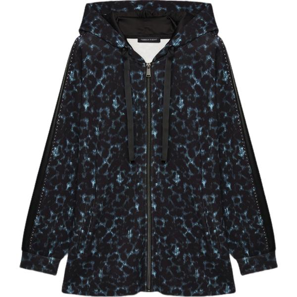 felpe con cappuccio Fiorella Rubino nero animalier
