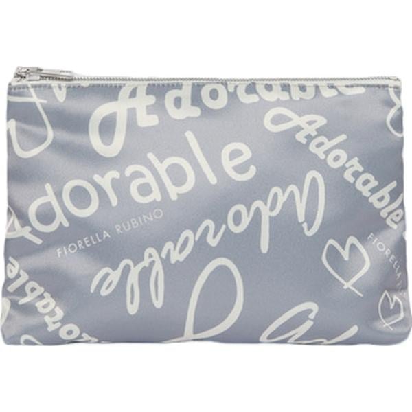 pochette Fiorella Rubino grigio con stampe