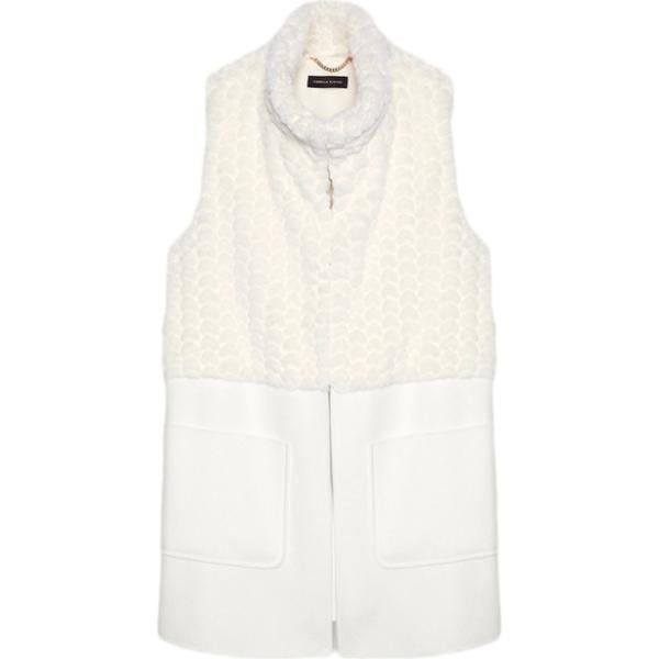gilet da donna in bianco neve collo alto maxi con zip Fiorella Rubino
