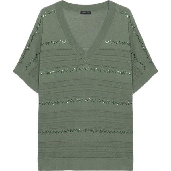 bluse Fiorella Rubino verde a righe