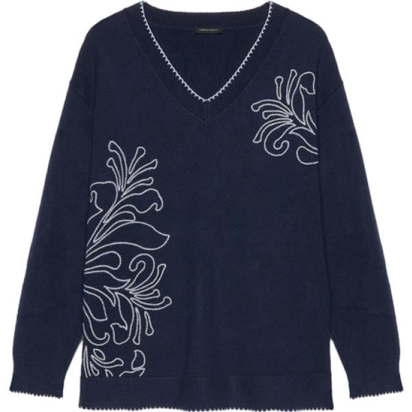 maglieria Fiorella Rubino blu a fiori