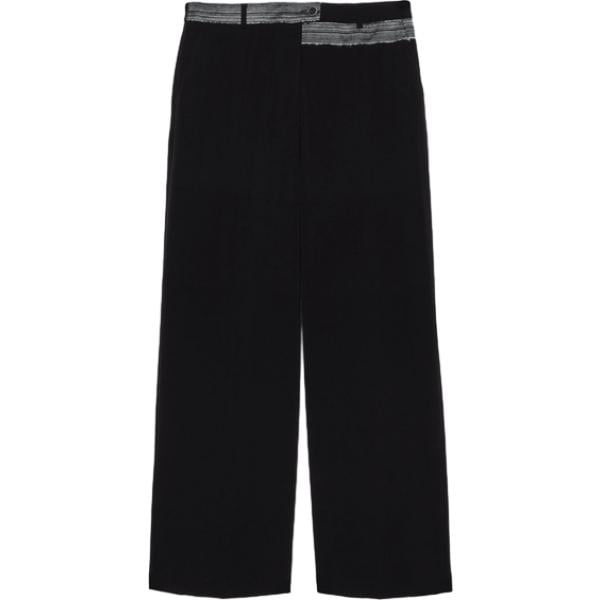 pantaloni da donna in nero pece con zip in viscosa Fiorella Rubino