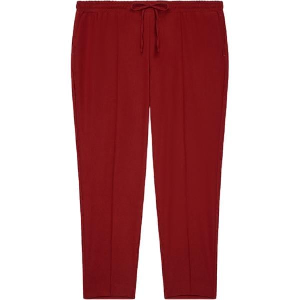 Pantaloni da donna in bordeaux con coulisse in poliestere Fiorella Rubino