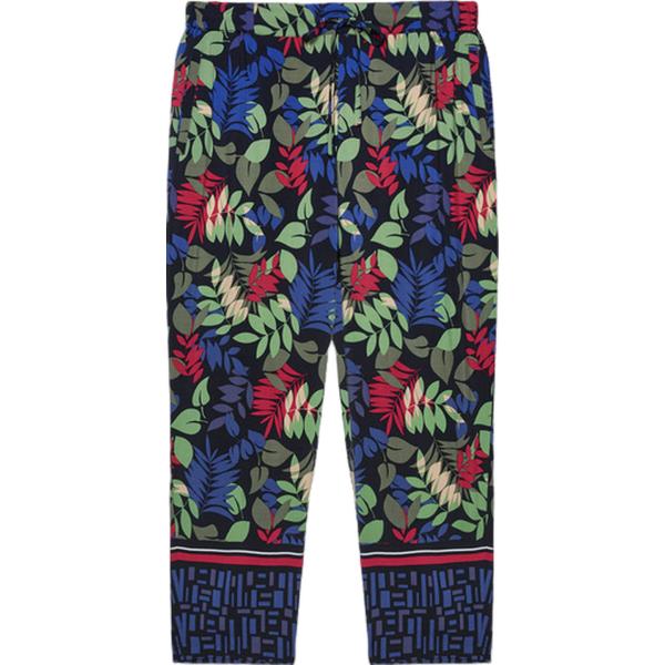 pantaloni Fiorella Rubino nero con stampe