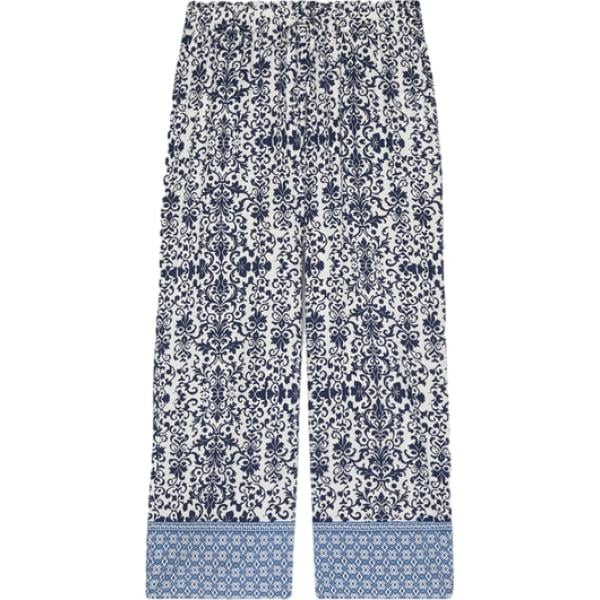 pantaloni Fiorella Rubino blu con stampe