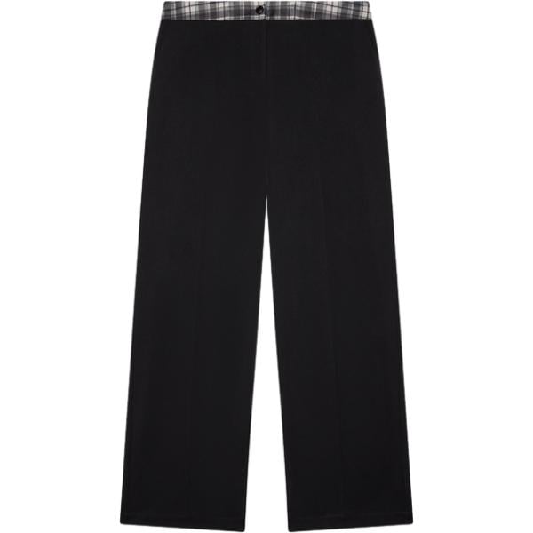 Pantaloni da donna in nero pece con stampe con zip in viscosa Fiorella Rubino