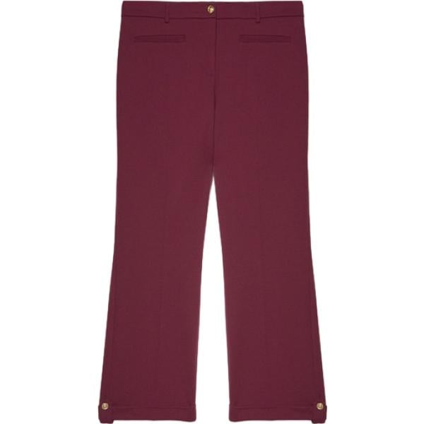 Pantaloni da donna in bordeaux cropped con zip in poliestere Fiorella Rubino