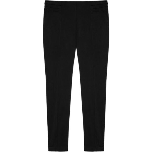 Leggings da donna con drappeggio in nero pece in viscosa Fiorella Rubino