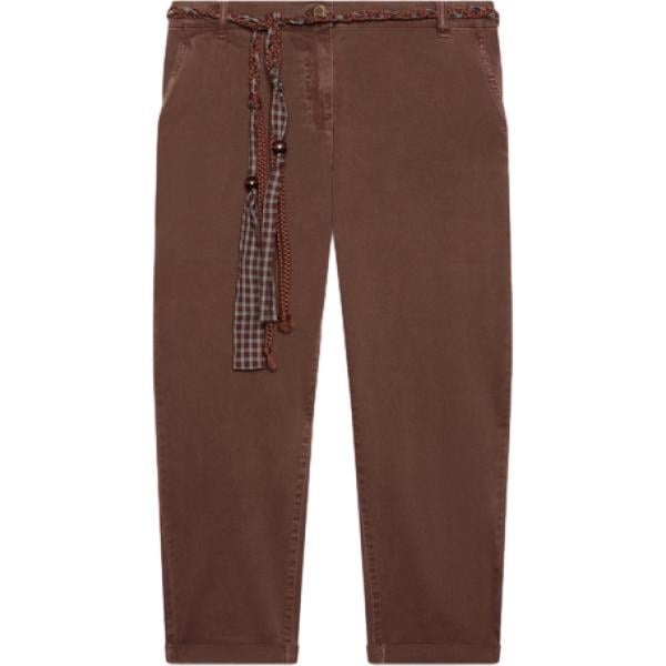 pantaloni chino Fiorella Rubino marrone a quadri
