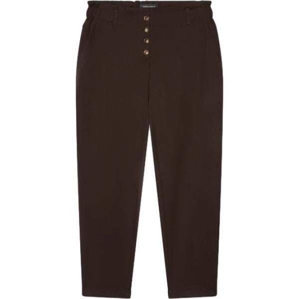 Pantaloni da donna con drappeggio in marrone scuro con zip in viscosa Fiorella Rubino