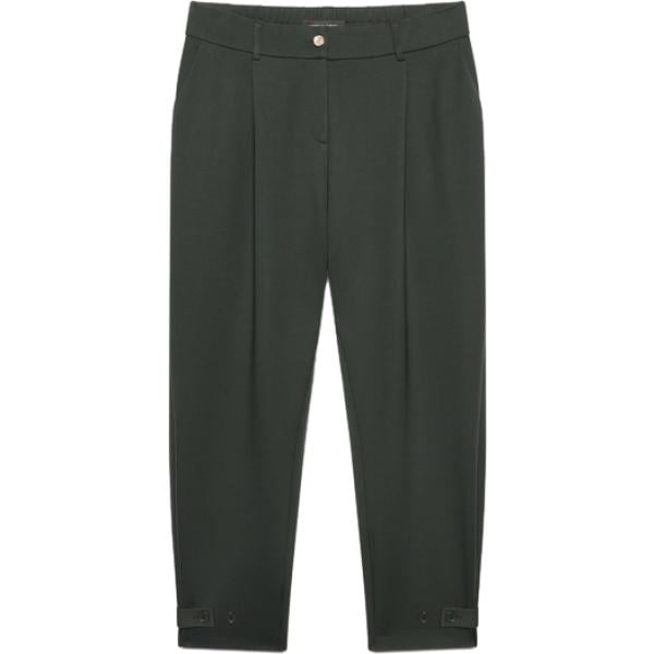 Pantaloni da donna in verde scuro con zip in viscosa Fiorella Rubino