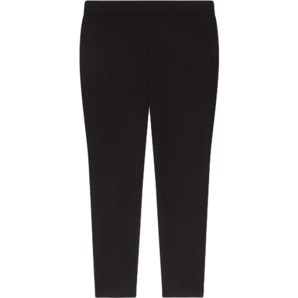 Leggings da donna con drappeggio in nero pece in viscosa Fiorella Rubino