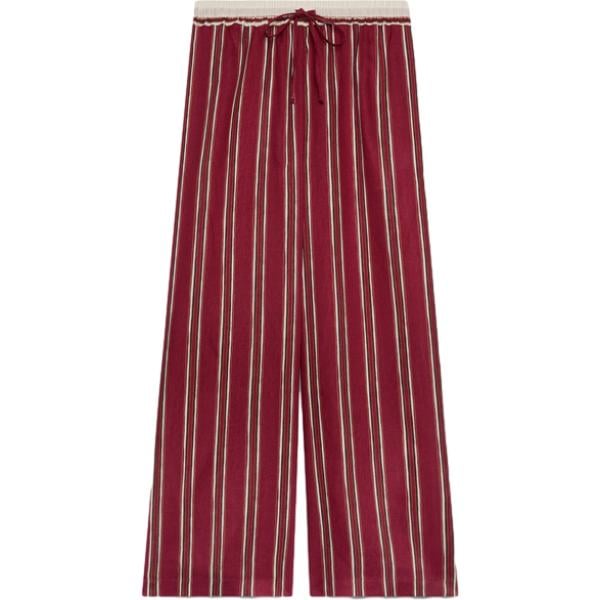 pantaloni Fiorella Rubino rosso a righe