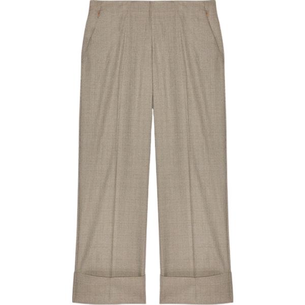 pantaloni Fiorella Rubino marrone con stampe