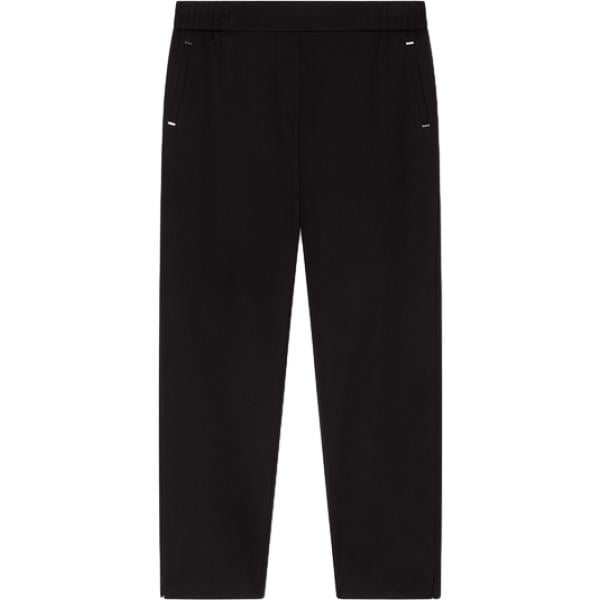 Pantaloni da donna con drappeggio in nero pece con zip in viscosa Fiorella Rubino