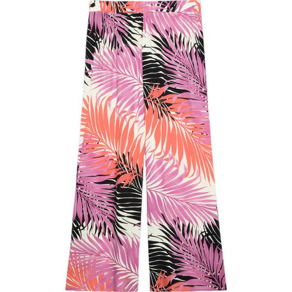 pantaloni a palazzo Fiorella Rubino rosa con stampe