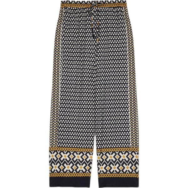 pantaloni Fiorella Rubino grigio con stampe