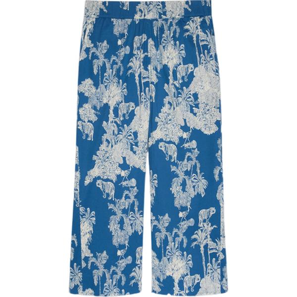 pantaloni Fiorella Rubino blu con stampe