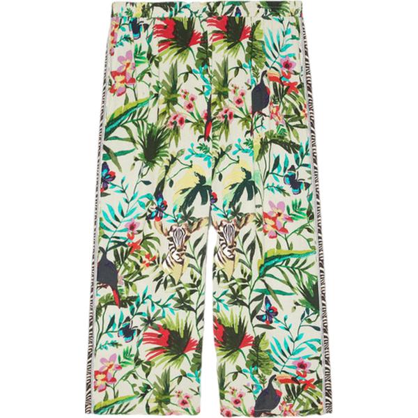 pantaloni Fiorella Rubino bianco con stampe
