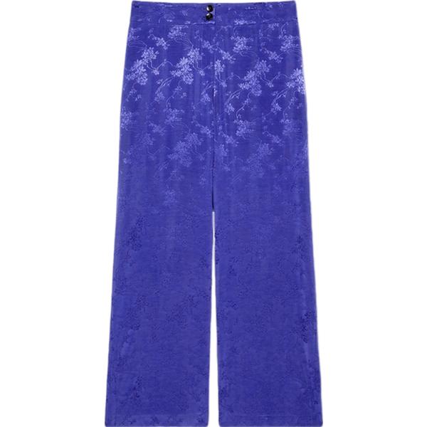pantaloni a palazzo Fiorella Rubino blu a fiori