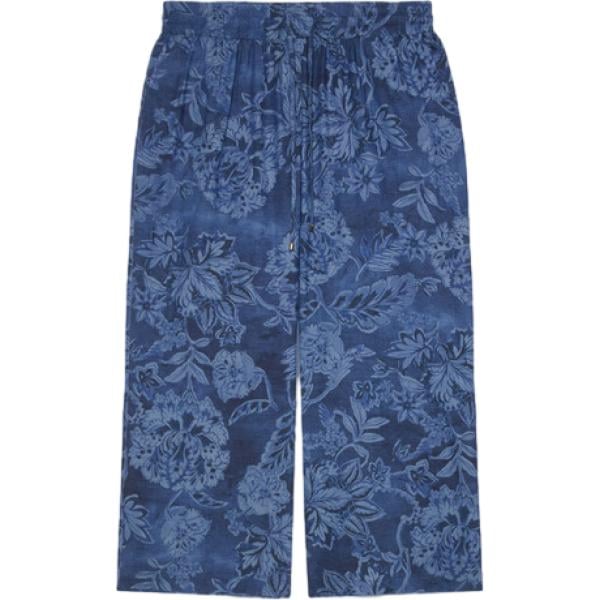 pantaloni Fiorella Rubino blu con stampe