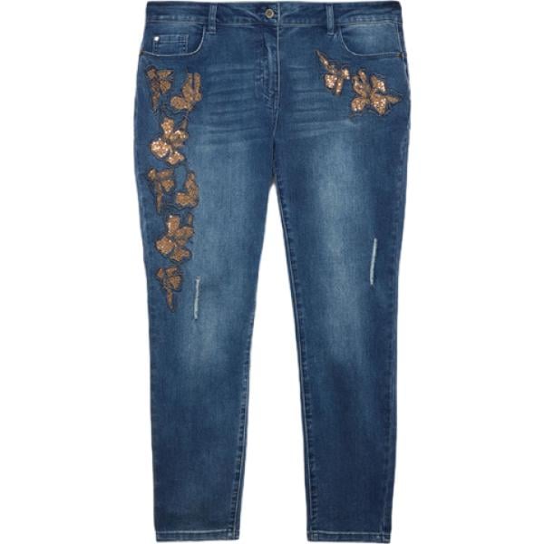 jeans skinny Fiorella Rubino blu a fiori