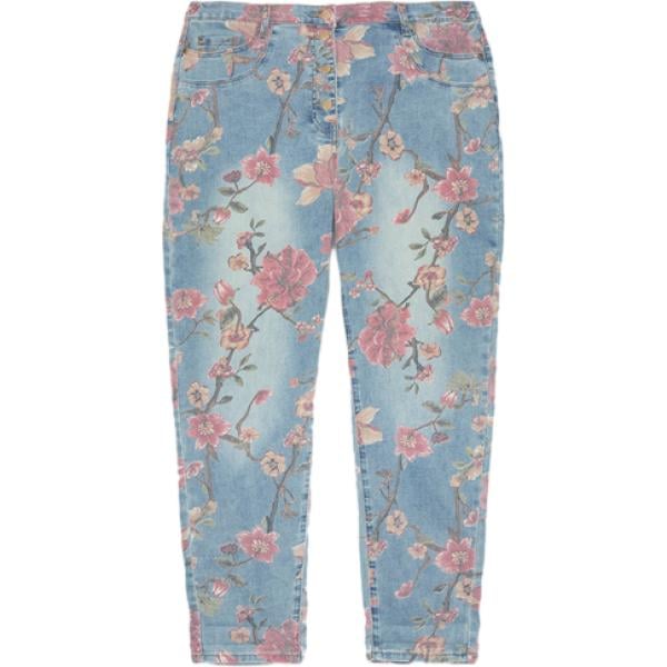 jeans Fiorella Rubino blu a fiori