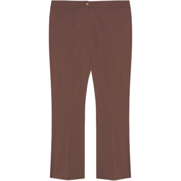 Pantaloni da donna forma svasata in marrone scuro con zip in viscosa Fiorella Rubino