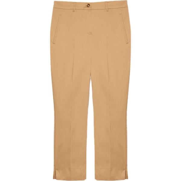 Pantaloni da donna in marrone scuro con zip in cotone Fiorella Rubino