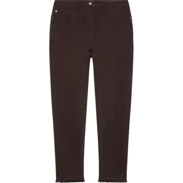 Pantaloni skinny da donna in marrone scuro con zip in poliestere Fiorella Rubino Fiorella Rubino