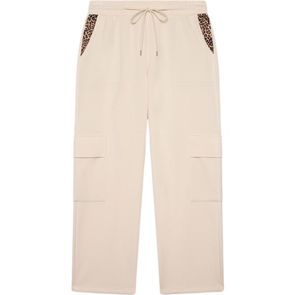 pantaloni cargo Fiorella Rubino marrone con stampe